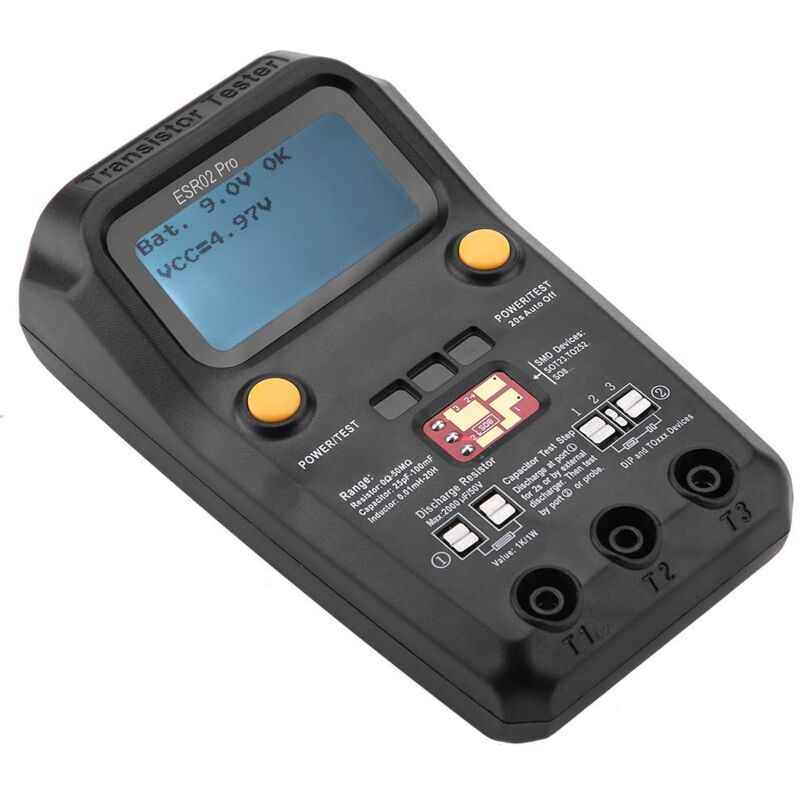 Ccykxa - a Inductancemètre, Testeur de Transistors, Testeur de Condensateurs avec Fonction de Rétroéclairage pour Composants électriques