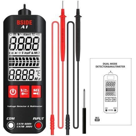 CCYKXAA Mini Multimetro LCD Tester Digitale Rilevatore di Tensione 2000 Conteggi Tensione CC/CA Frequenza Resistenza NCV Continuità Test Filo Sotto tensione Filo Neutro Misuratore True RMS