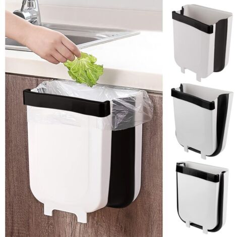 CCYKXAA Pattumiera pieghevole da cucina da 7 litri, piccolo cestino portatile da appendere per cassetto della camera da letto