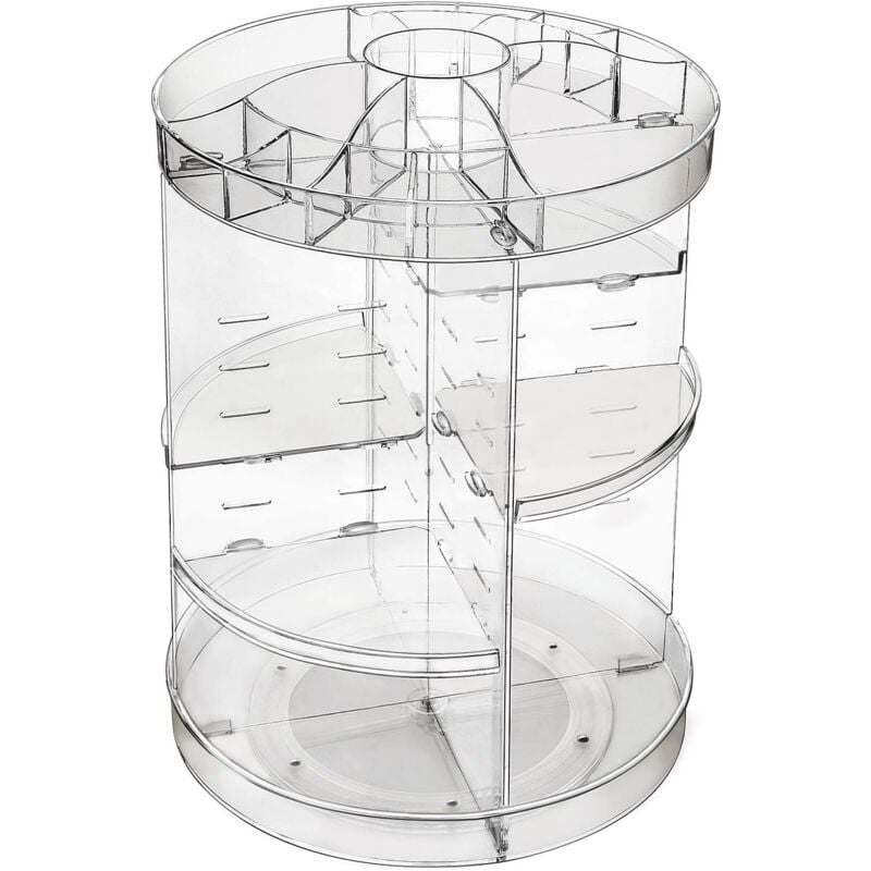 A Rotatifs à 360 Degrés Réglable Organisateur Maquillage Rangement Maquillage, Support pour Brosse et Lèvres, Vanité de Salle de Bain Multifonction