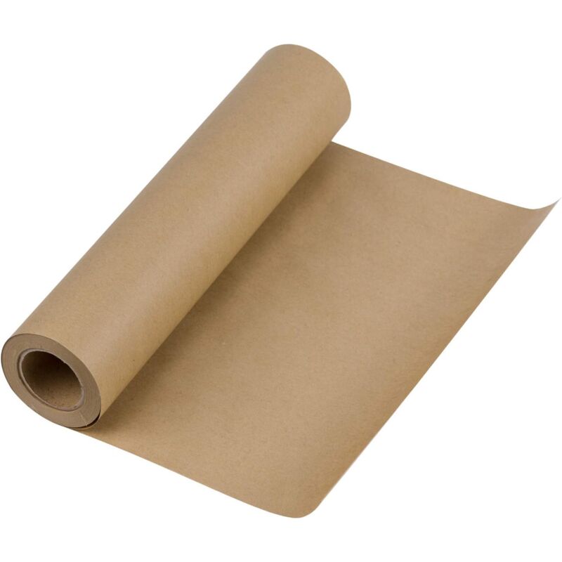 A Rouleau de Papier Kraft Brun - 30 cm x 30 m - Papier Recyclable Naturel Parfait pour l'Artisanat, l'Art, l'Emballage de Petits Cadeaux,