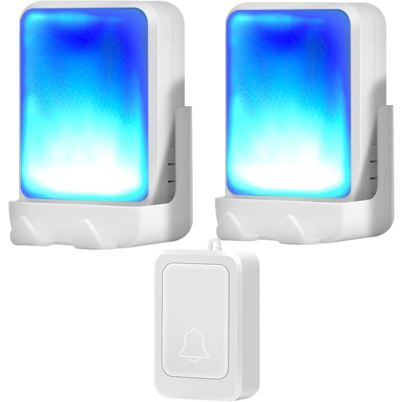Ccykxa - a Sonnette de porte flash avec 7 couleurs de lumière vive et 4 volumes - Sonnette sans fil - à la maison/au bureau - Convient pour les