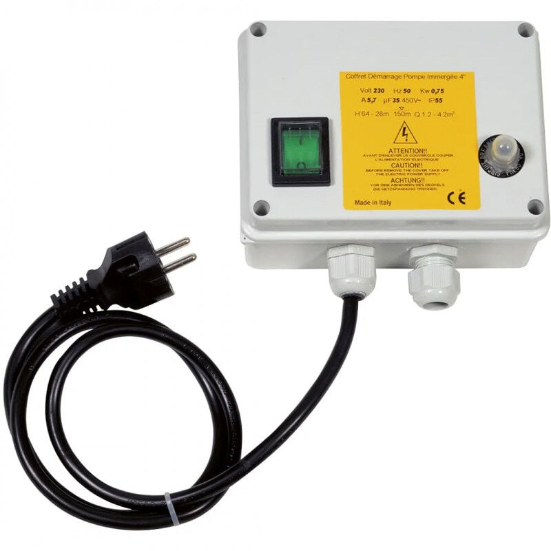Coffret de démarrage pour moteur monophasé DAB de pompe immergée 4'