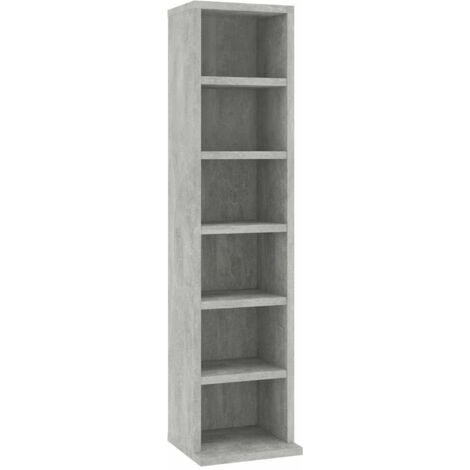 CD Cabinet Concrete Grey 21x20x88 cm Engineered Wood vidaXL