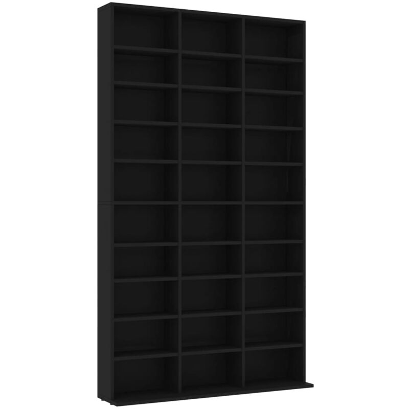 Cd Cabinet Black 102x16x177.5 cm Engineered Wood Vidaxl