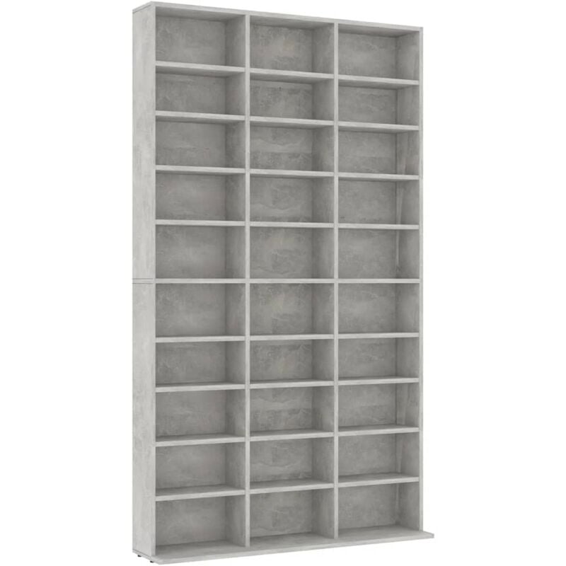 Cd Cabinet Concrete Grey 102x16x177.5 cm Engineered Wood Vidaxl