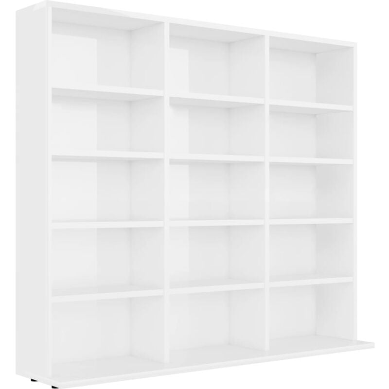 Vidaxl - cd Cabinet High Gloss White 102x23x89.5 cm Engineered Wood