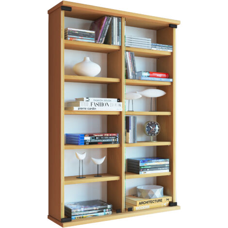 CD DVD Wandregal Schrank Zuntisa Glastür