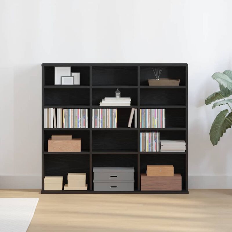 Vidaxl - Cd-schrank Schwarz Eichen-optik 100, 5x23x89, 5 Cm Holzwerkstoff