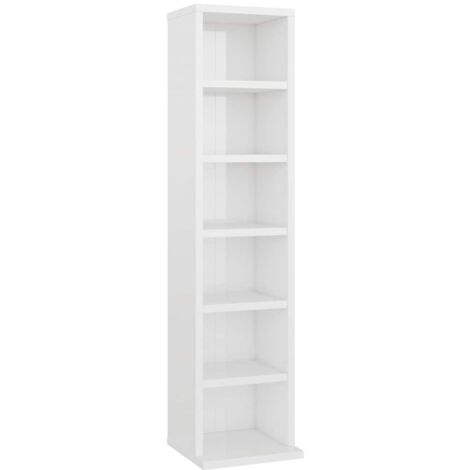 CD-Schrank Hochglanz-Weiß 21x20x88 cm Holzwerkstoff vidaXL