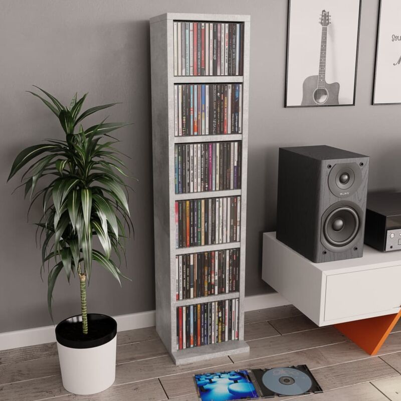 Cd-schrank Betongrau 21x20x88 Cm Holzwerkstoff Vidaxl