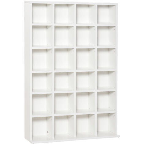 CD Storage Unit with Adjustable Shelves, 89 x 130.5 cm, White