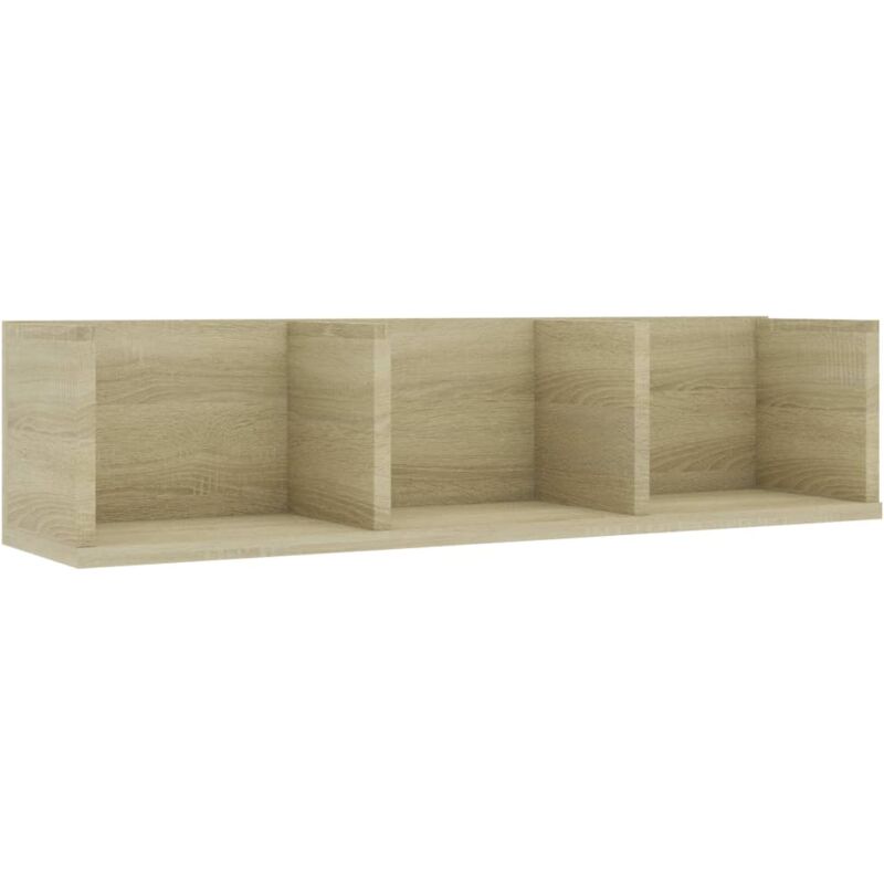 Cd Wall Shelf Sonoma Oak 75x18x18 cm Engineered Wood Vidaxl