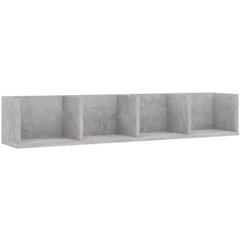 CD-Wandregal Betongrau 100x18x18 cm Holzwerkstoff vidaXL