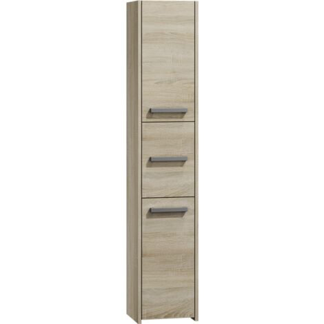 CDF Badschrank S33 Farbe: Eiche Sonoma Moderner Badezimmerschrank Ablagefläche Geräumige Einlegeböden Türen Einfache Montage…