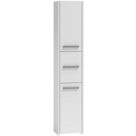 CDF Badschrank S33 Farbe: Weiß Moderner Badezimmerschrank Ablagefläche Geräumige Einlegeböden Türen Einfache Montage
