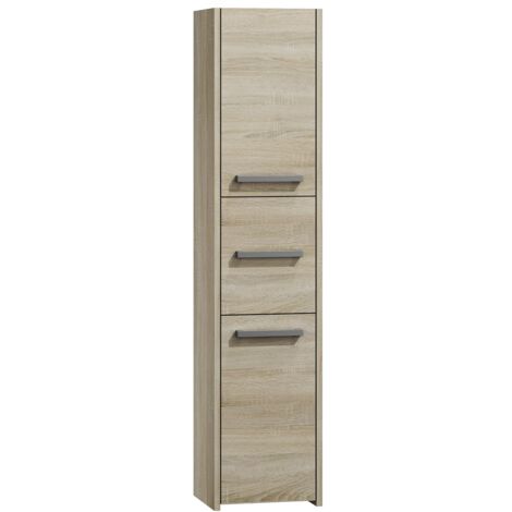 CDF Badschrank S43 Farbe: Eiche Sonoma Moderner Badezimmerschrank Ablagefläche Geräumige Einlegeböden Türen Einfache Montage