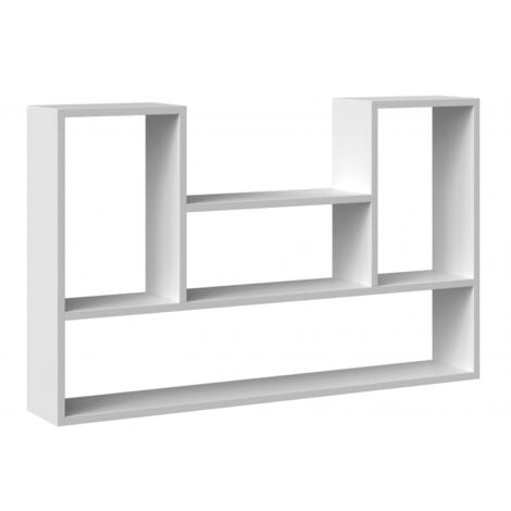 HUCOCO CDF Hängeregal Bilbao 4P Farbe: Weiß für EIN Wohnzimmer, Büro und Arbeitszimmer Regal für Bücher und Spielzeug modern Ideal für Kinderzimmer, Zimmer für einen Teenager, Jugendzimmer