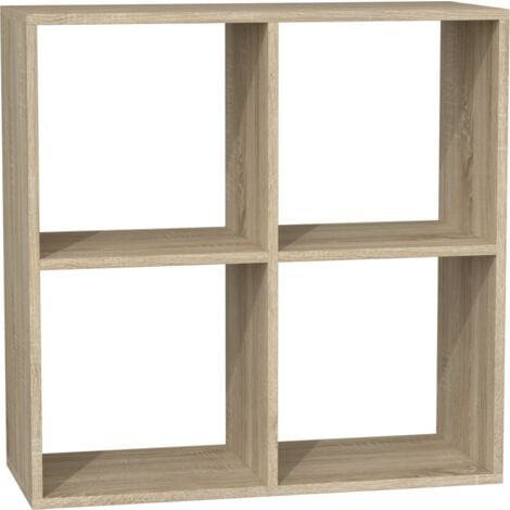 TOPESHOP CDF Malax 2x2 Bücherregal Farbe: Eiche Sonoma Schrank, Sockel für Wohnzimmer, Büro und Arbeitszimmer Regal für Bücher und Spielzeug Modern Ideal für Kinderzimmer, Teenager, Jugendzimmer
