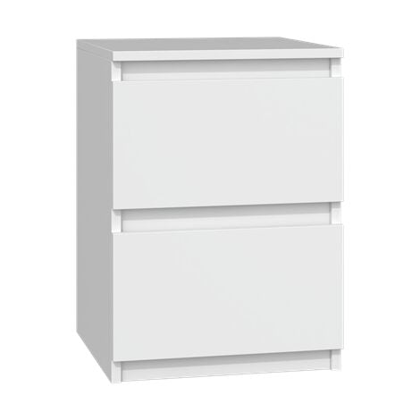 HUCOCO Anthrazit - Eiche Artisan Ideal für Schlafzimmer, Kinderzimmer, Teenager Einfache Montage Zwei geräumige Schubladen Grifflose Schubladen