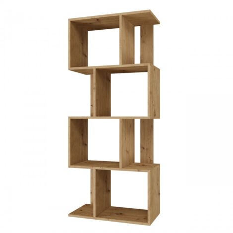 CDF Offenes Bücherregal Fiesta 4P Farbe: Eiche Artisan Für Wohnzimmer, Büro und Arbeitszimmer Regal für Bücher und Spielzeug Modern Ideal für Kinderzimmer, Teenager, Jugendzimmer