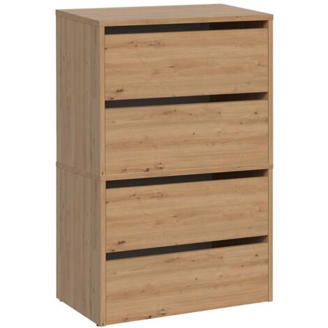 CDF Schuhschrank Modo X2  Farbe: Eiche Artisan  Ideal für Vorzimmer, Flur, Büro  Schuhaufbewahrung  Schuhregale  modern  offene Einlegenböden
