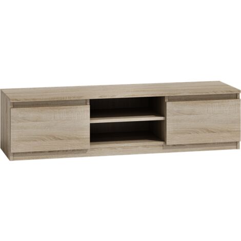 CDF TV-Schrank 140  Farbe: Eiche Sonoma  Moderner Fernsehtisch  Ablagen für Audio-/Videogeräte  Stauraum für Kleinigkeiten  Ideal für Wohnzimmer, Schlafzimmer  Einfache Montage