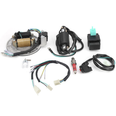 CDI-Stator-Zündspulen-Kit mit Kabelbaum und Zündkerze für XR CRF 50 70 100 125cc - Garantierte Kompatibilität