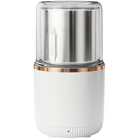 Ce broyeur silencieux de 220 V, en acier inoxydable et muni d'un couvercle, broie automatiquement les herbes séchées, les noix, le sel, le poivre et autres épices, idéal pour la cuisine.