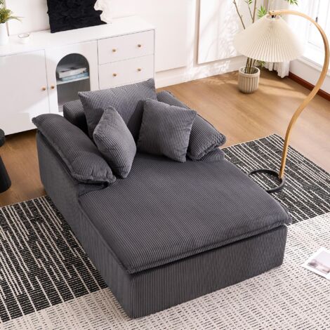 Ce canapé inclinable de 46 cm de haut présente un design intérieur sans cadre. Confortable et idéal pour la lecture, il est doté de larges accoudoirs et ne nécessite aucun montage.