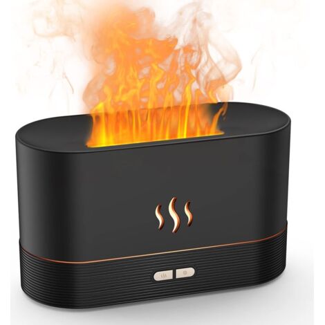 Ce diffuseur d'arômes 2 en 1 est doté d'un effet flamme, d'un réservoir d'eau de 0,18 litre, d'un humidificateur, d'un humidificateur d'air, d'une veilleuse à deux niveaux de luminosité et d'une fonct