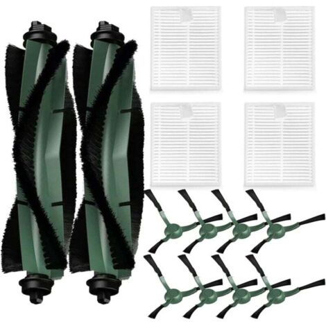 Ce kit d'accessoires de 14 pièces est destiné aux aspirateurs robots iRobot Roomba Essential Series Q052-Vac2 105 Q0120 Y0140 Y0110 Q011, et comprend 2 brosses rotatives, 8 brosses latérales et 4 filt