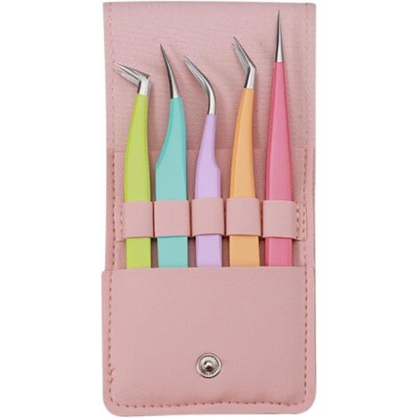 Ce kit de 5 pinces à épiler pour extensions de cils convient aux passionnées d'extensions de cils, aux jeunes filles, aux femmes et aux débutantes.