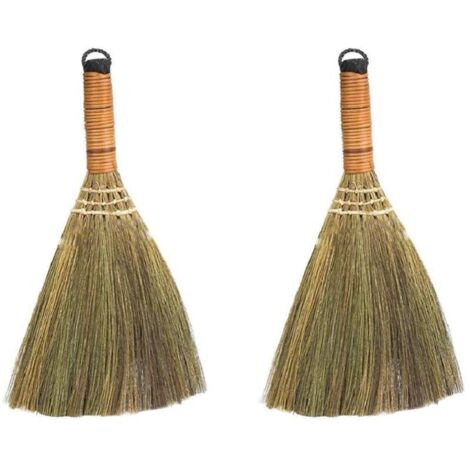 Ce lot de deux balais en bois faits main comprend des balais de nettoyage petits, légers et portables, parfaits pour le ménage. Ils permettent d'éliminer efficacement la poussière et de nettoyer