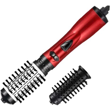 Ce peigne à air chaud multifonctionnel 3 en 1 de 1000 W est doté de deux têtes de brosse remplaçables et de trois réglages de vitesse de vent.
