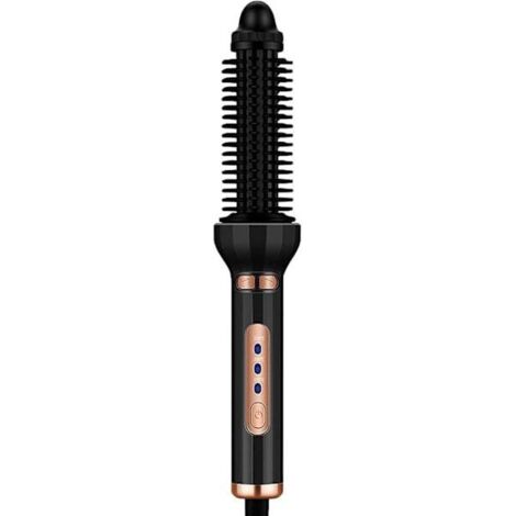 Ce peigne chauffant rotatif combine les fonctions de séchage, de coiffage, de lissage et de bouclage en un seul peigne à boucler automatique.