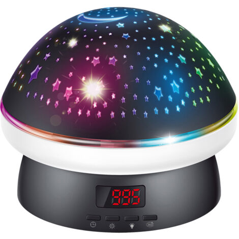 Ce projecteur d'étoiles à minuterie avec télécommande est doté d'une lampe de projection rotative et peut également être utilisé comme lampe de chevet, ce qui le rend adapté aux enfants, garçons et fi