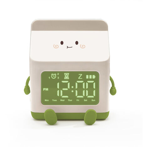 Ce réveil pour filles, décoré sur le thème du lait et doté d'une fonction snooze, est idéal pour l'apprentissage du sommeil chez les jeunes enfants. Parfait pour l'école, la maison et le bureau.