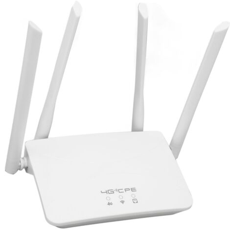 Ce routeur 4G LTE 300 Mbps est doté de quatre antennes à gain élevé, d'un point d'accès mobile WiFi, d'un emplacement pour carte SIM et d'une prise standard européenne 100-240 V, ce qui le rend adapté