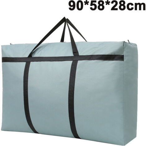 Ce sac de rangement pour literie de grande capacité (150 litres) avec fermeture éclair est pliable et doté de poignées renforcées. Il convient au rangement de draps, couvertures, vêtements, oreillers,