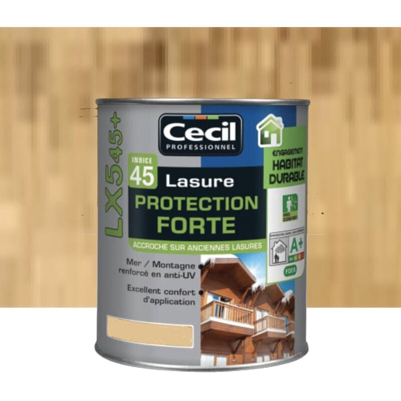 Cecil - Lasure Protection Forte LX545+ Chêne clair satin 1L