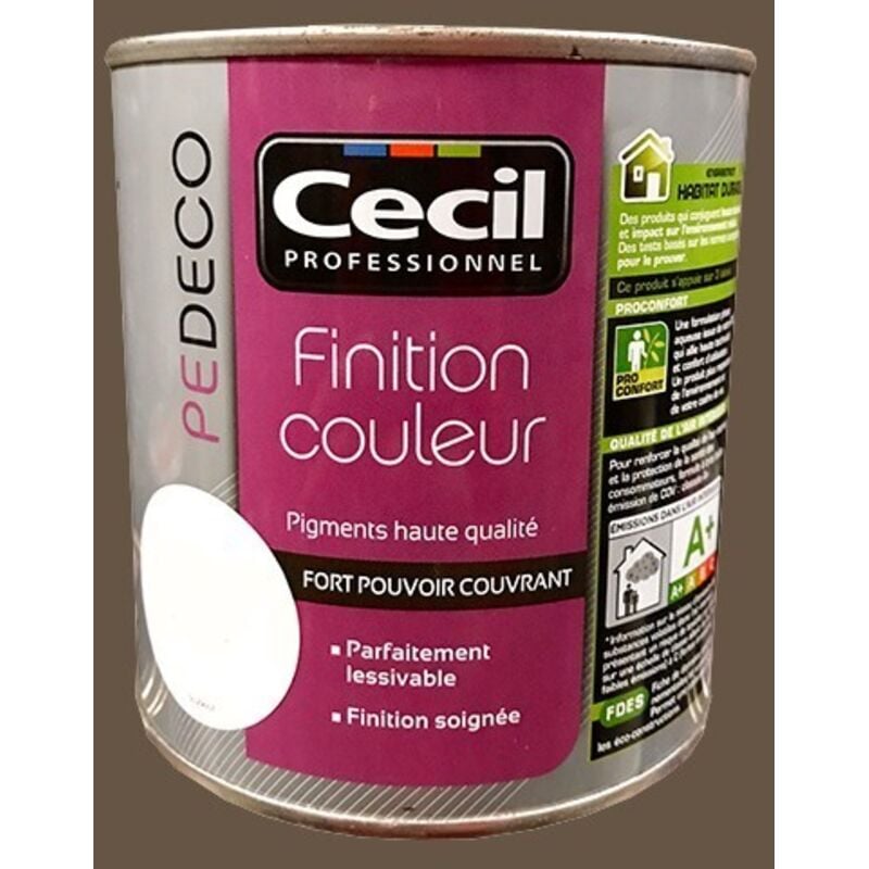 Pe deco Finition Couleur Moka Satin 0,5 l - Cecil