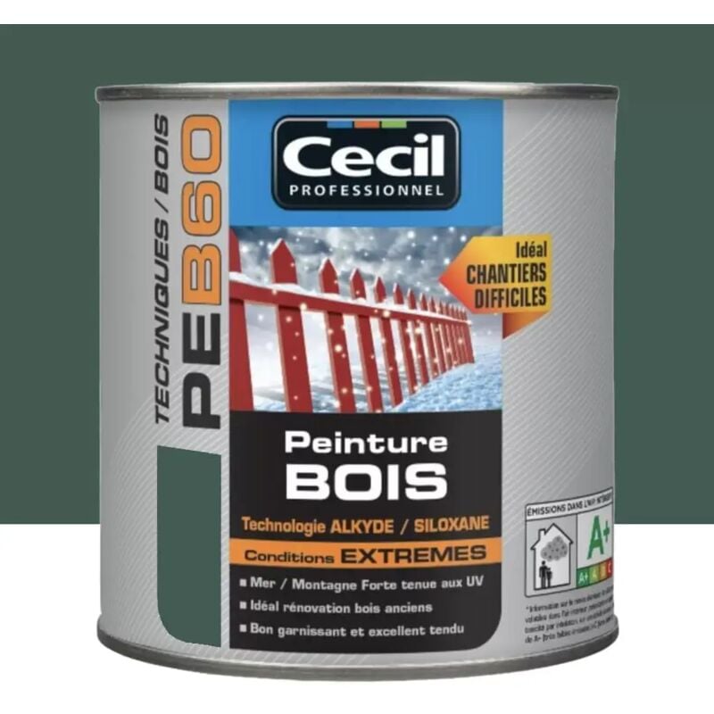 Peinture Bois Cécil Professionnel PEB60 Vert normand 0,5 l