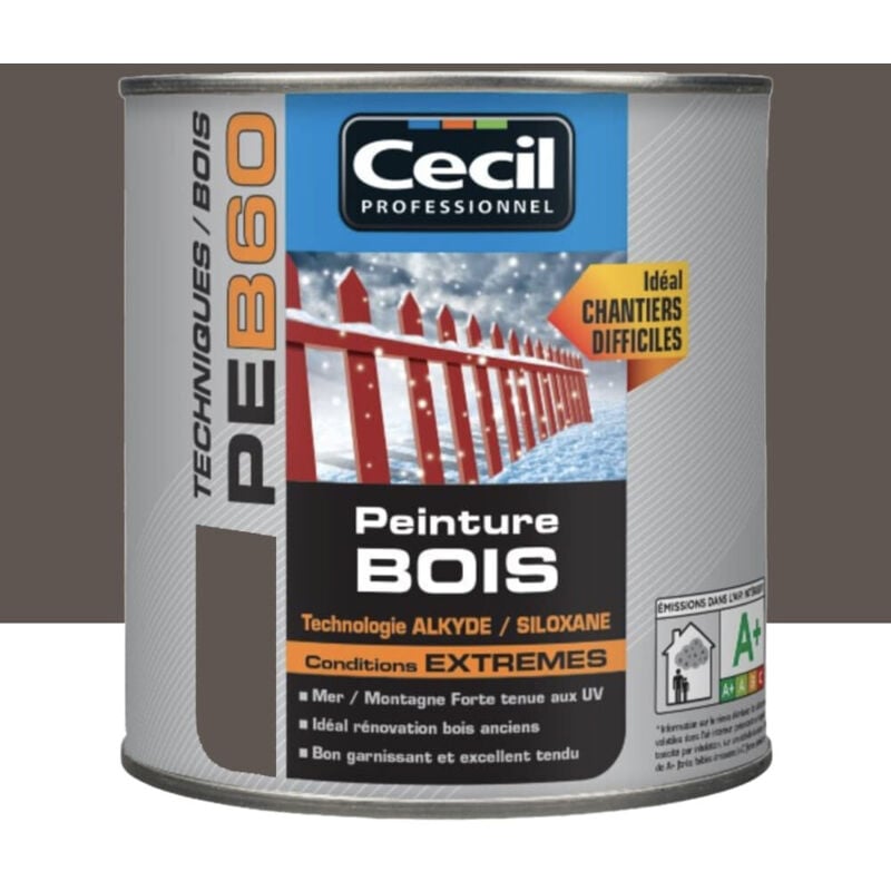Peinture Bois Cécil Professionnel PEB60 Brun foncé 0,5 l