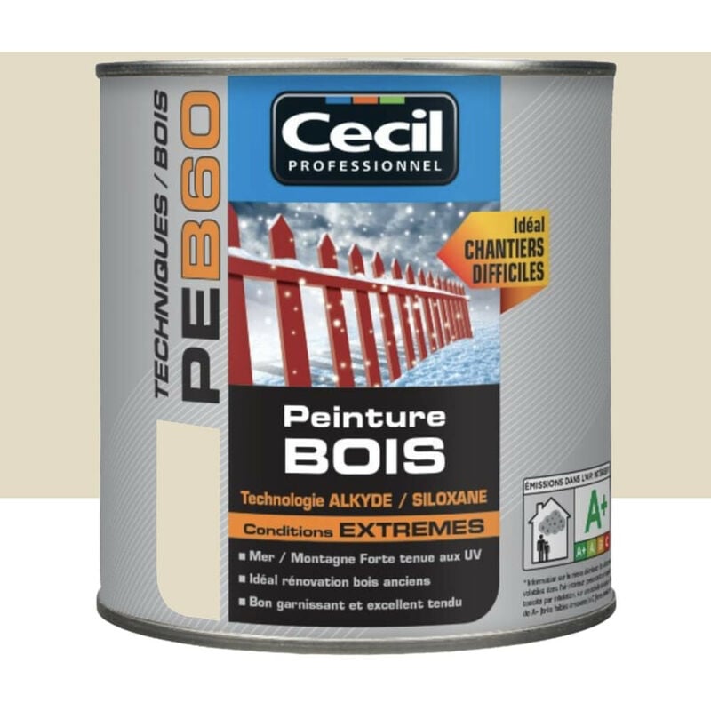 Peinture Bois Cécil Professionnel PEB60 Ivoire 0,5 l