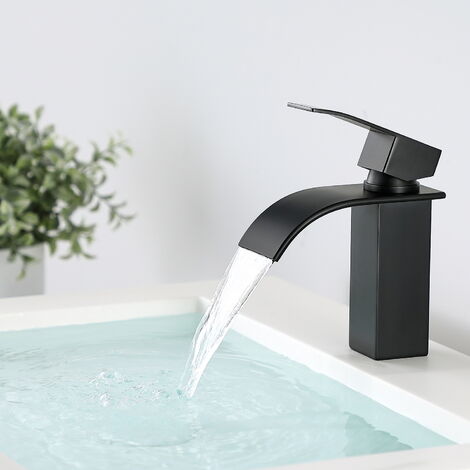 CECIPA Design Wasserhahn Bad Osmose Waschtischarmatur Einhebelmischer Mischbatterie Armatur Waschbeckenarmatur für Badezimmer Waschbecken, Schwarz