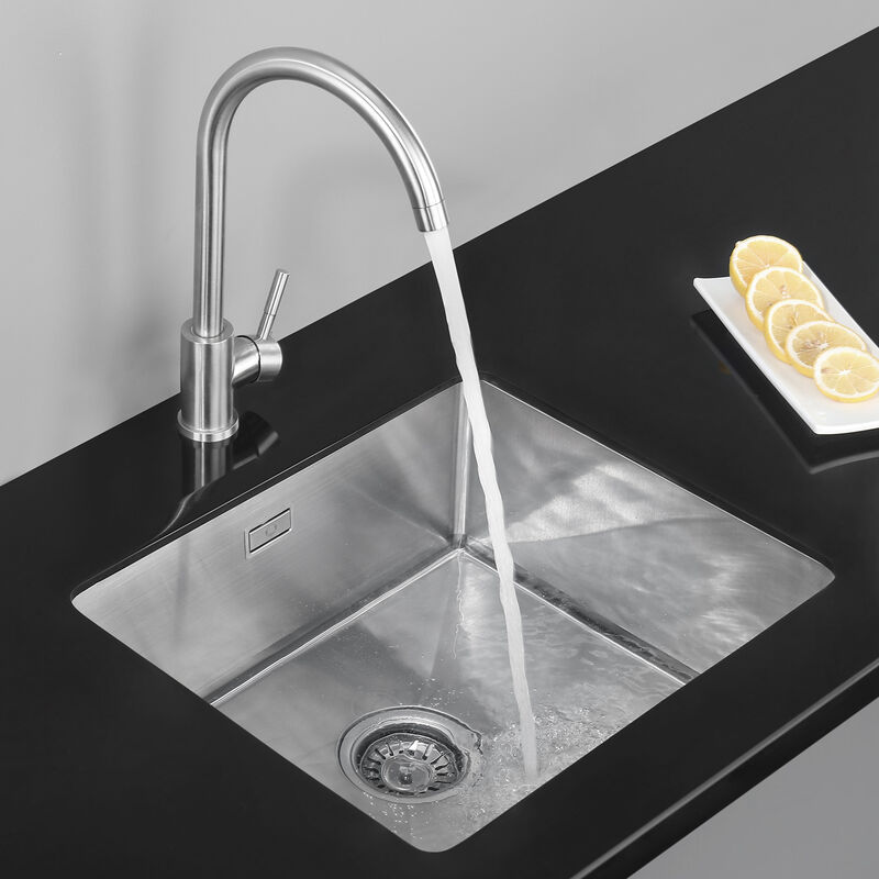 CECIPA Evier Cuisine 1 Bac Évier Inox 1 Cuve avec Siphon et Trop-Plein Evier 1 Bac Évier Inox Évier de Cuisine Inox 50×43×18.5CM