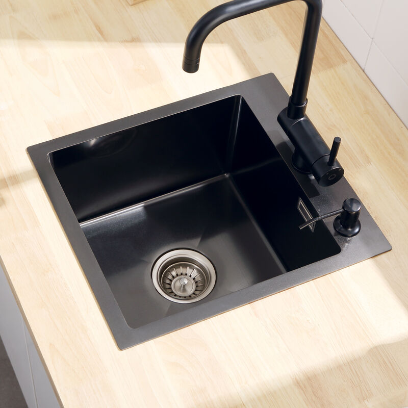 Cecipa - viers Simples 40 x 45 cm, Évier de Cuisine avec Siphon, Éviers Carrés en Acier Inoxydable Anthracite, à Poser ou à Encastrer, Vidange Rapide