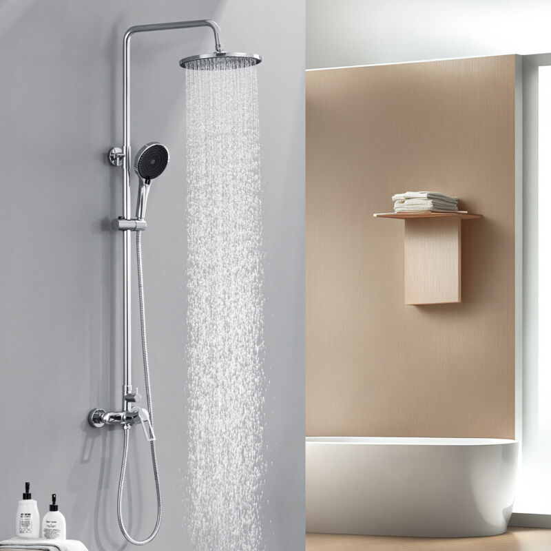 Cecipa Max - Colonne de Douche Mécanique, Ensemble de Douche Hauteur Réglable - Douchette à main 3 fonctions - Chromé