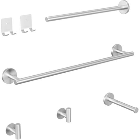 Cecipa MAX Portasciugamani da parete per bagno Porta carta igienica in acciaio inossidabile spazzolato Set da 4 pezzi per appendere il bagno